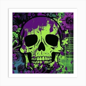 Purple Skull Art Print