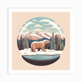 Big Bear Lake California Snowglobe Art Print