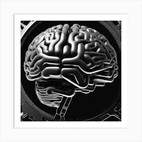 3d Rendering Of A Brain 1 Art Print