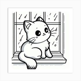 Line Art cat 1 Art Print