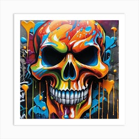 Colorful Skull 2 Art Print