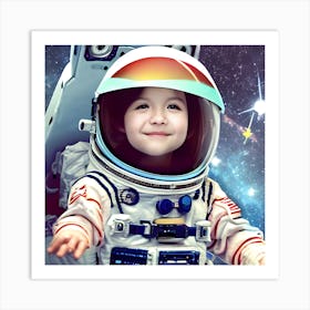 Little Girl In Space 1 Art Print