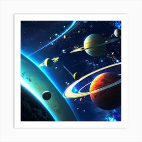 Planets In Space 2 Art Print