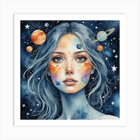 Space Girl 1 Art Print