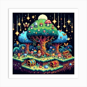 8-bit enchanted forest 3 Art Print