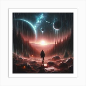 Man Walking On Mars Art Print