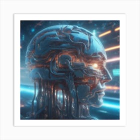 Cyborg Head 42 Art Print