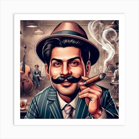 Man Smoking Cigar Art Print