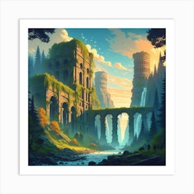 Colosseum In An Enchanted Forest 14 Art Print