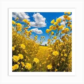 Field Of Yellow Flowers 10 Art Print