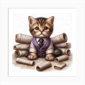 Business Cat 2 Art Print