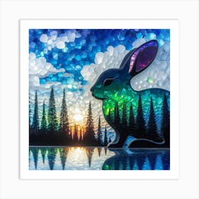 Rabbit In The Forest 3 Art Print