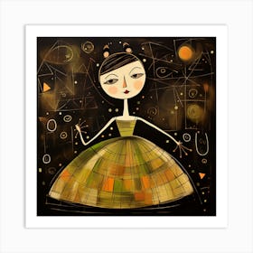 Girl In Yellow Dress Art Print