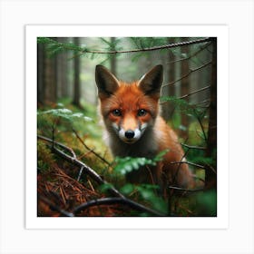 Red Fox In The Forest Art Print