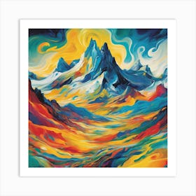 Abstract Mountain Landscape 2 Art Print