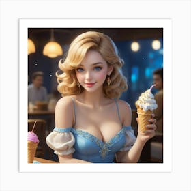 Ice Cream Girl 10 Art Print