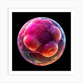 Abstract Red And Blue Sphere Art Print