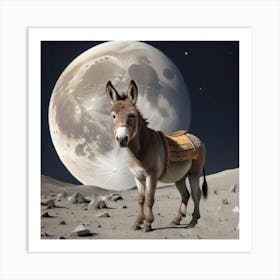 1000014482 donkey on the moon Art Print