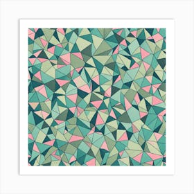 A Seamless geometric Pattern Featuring Polygons Shapes With Edges, Flat Art, 146 Art Print