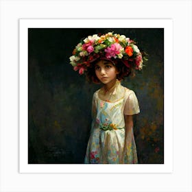 The Flower Crown Square Art Print