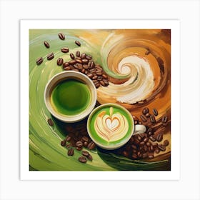 Matcha Latte Art Art Print