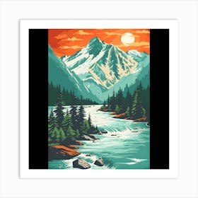 Mountain Landscape At Sunset Art Print