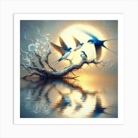 Swallows In Flight 1 Art Print