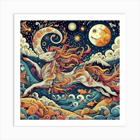 Unicorn In The Sky Art Print