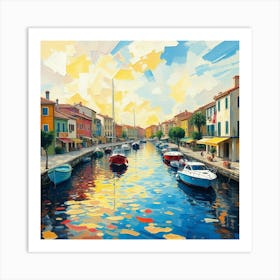 Sunset On The Canal Art Print