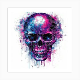 Skull Print.Generated AI. Wall Art Print Art Print