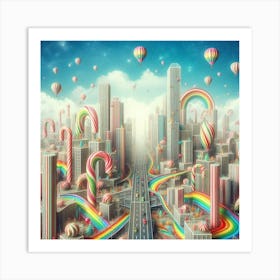 Rainbow City 1 Art Print