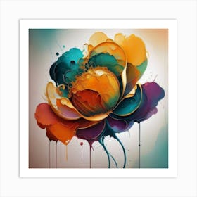 Abstract Flower Painting 3 Art Print