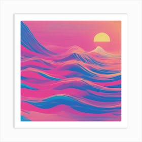 Minimalism Masterpiece, Trace In The Waves To Infinity + Fine Layered Texture + Complementary Cmyk C (26) Art Print