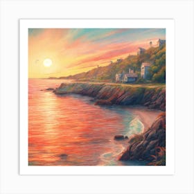 Sunset On The Coast Art Print