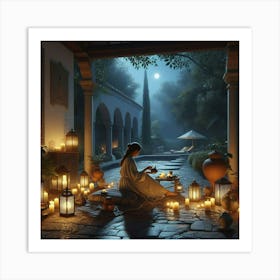 Woman Making Tea Art Print