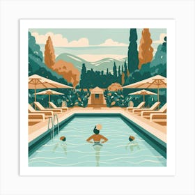 Summertime Swimming Pool Art Print 8 Art Print