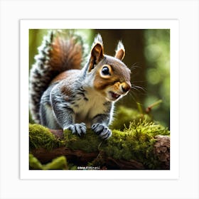 Squirrel In The Forest 297 Art Print
