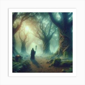 Elf In The Forest Art Print