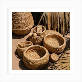 Rattan Baskets Art Print