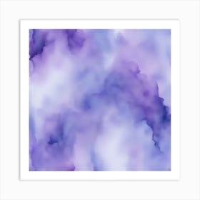 Beautiful periwinkle lavender abstract background. Drawn, hand-painted aquarelle. Wet watercolor pattern. Artistic background with copy space for design. Vivid web banner. Liquid, flow, fluid effect. 1 Art Print