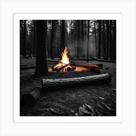 Fire In The Woods 1 Art Print