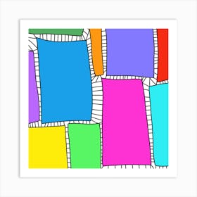 Abstract Colorful Squares Art Print