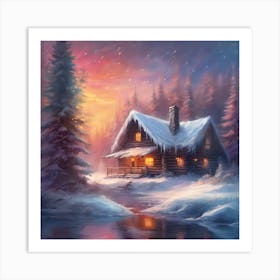 Cabin in the Forest Art Print