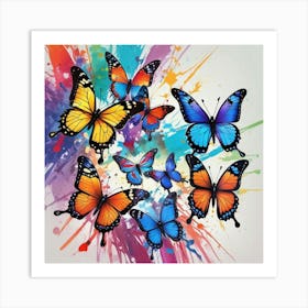 Butterflies On A Canvas Art Print