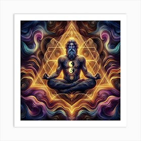 Yogi In Meditation Art Print