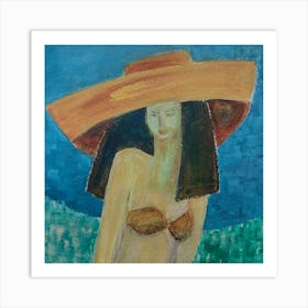 Woman In A Hat Art Print