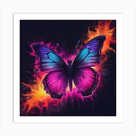 Butterfly In Flames 2 Art Print