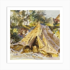 Tents On The Beach Art Print