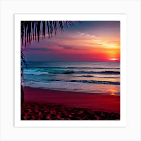 Sunset At The Beach 310 Art Print