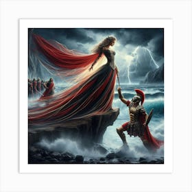 The Woman And The Spartacus Warriors Art Print